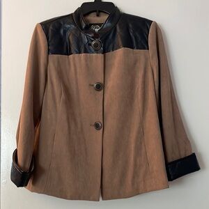 Vintage Bob Mackie Women's Tan‎ and Black Jacket, size small